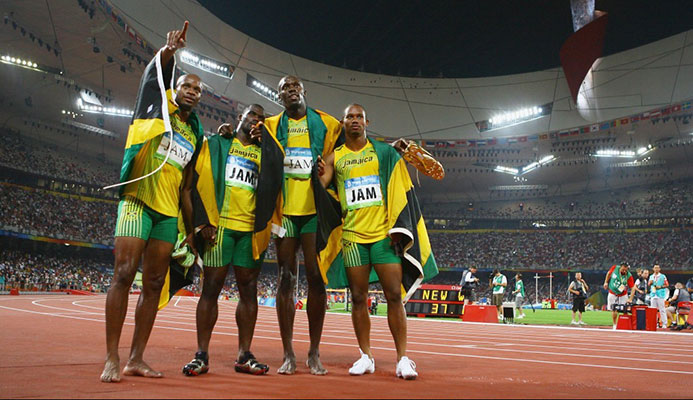 The team of, from left to right, Asafa Powell, Nesta Carter, Usain Bolt and Michael Frater have all now returned their medals to the IOC ©Getty Images The team of, from left to right, Asafa Powell, Nesta Carter, Usain Bolt and Michael Frater have all now returned their medals to the IOC ©Getty Images