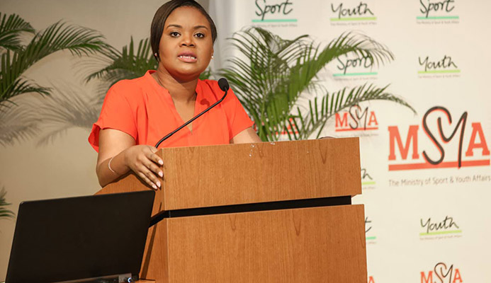 Minister of Sport and Youth Affairs Shamfa Cudjoe