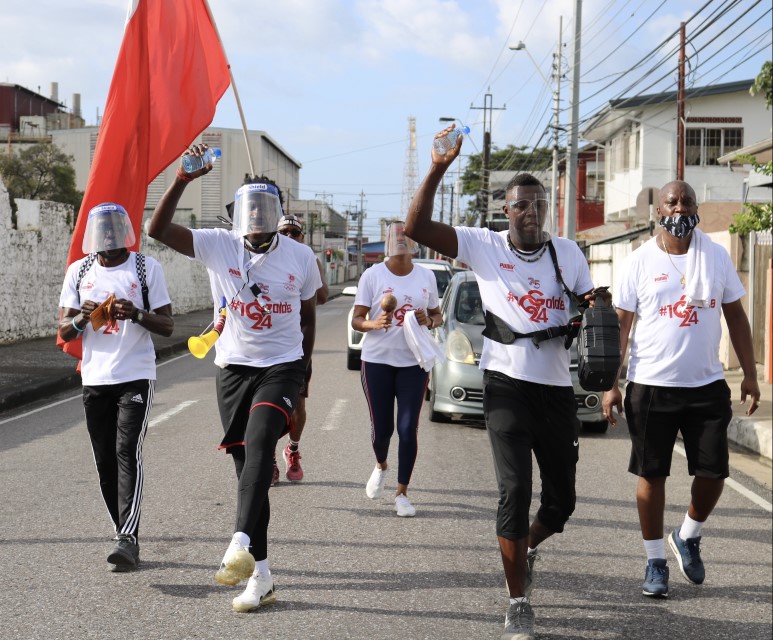 TeamTTO Marathon Walkers on Colville Street heading to Queen's Park Savannah. Photo: Melanie Gulston/Team TTO Media