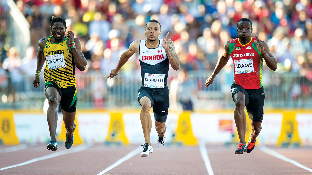 LE DÉBUTANT De Grasse became a sudden star in Canada at the Pan Am Games last summer, winning both the 100-metre and the 200-metre, and setting a new national record in the latter.