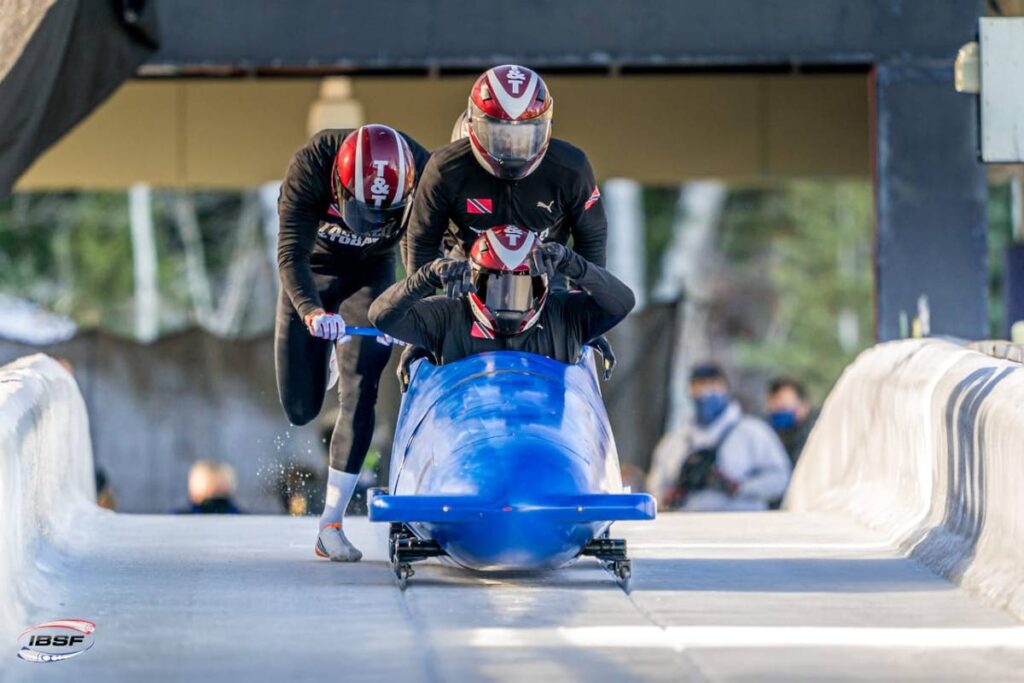 (FILE) Members of the TT bobsled team held their first official test run along the Yanqing National Sliding Centre track in China on Wednesday. - Photo courtesy Intl Bobsleigh and Skeleton Federation