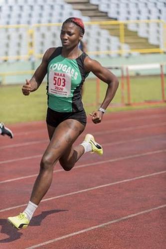 PREPARING FOR CARIFTA GAMES: Cougars sprinter Shaniqua Bascombe. --Photo: DENNIS ALLEN for @TTGameplan