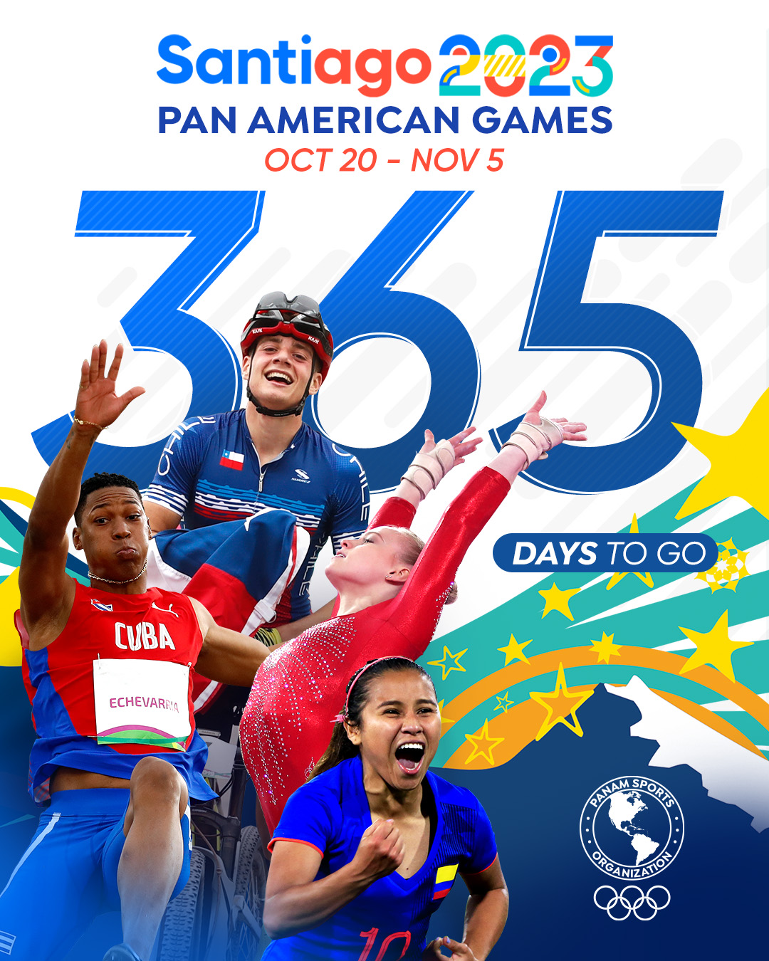 The One Year Countdown to the Santiago 2023 Pan American Games has officially begun as athletes prepare for the continent’s most important multisport event that will be held for the first time on Chilean soil.(Image via: panamsports.org)