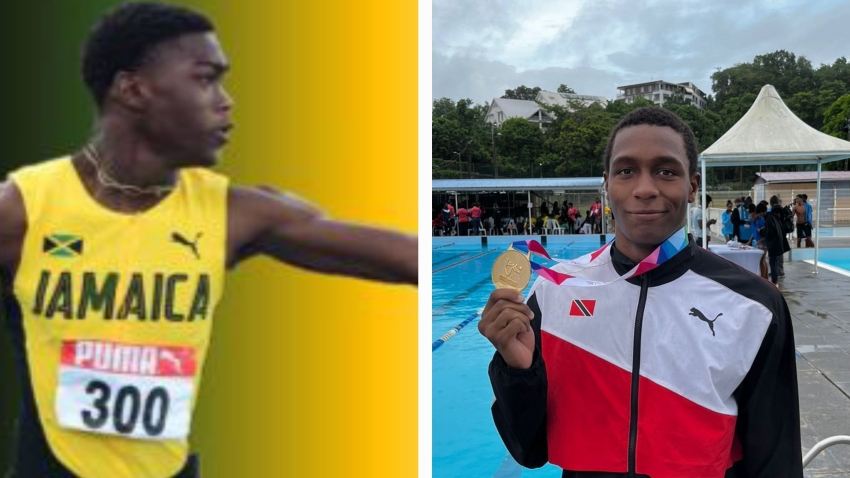 Jamaica's Shaquane Gordon (left) and Nikoli Blackman. (Image obtained at sportsmax.tv)