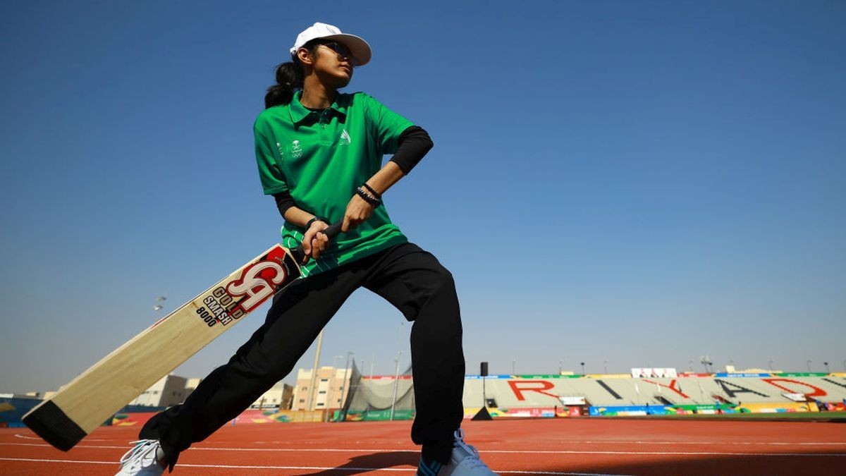 A player warms up prior to the Women's Cricket t10. GETTY IMAGES (Image obtained at insidethegames.biz)